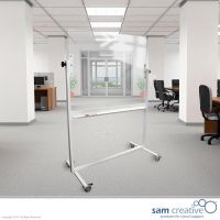 Whiteboard Glas Transparent Verrijdbaar 100x150 cm