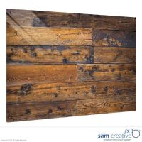 Glass Solid Ambience Old Wooden Fence 90x120 cm